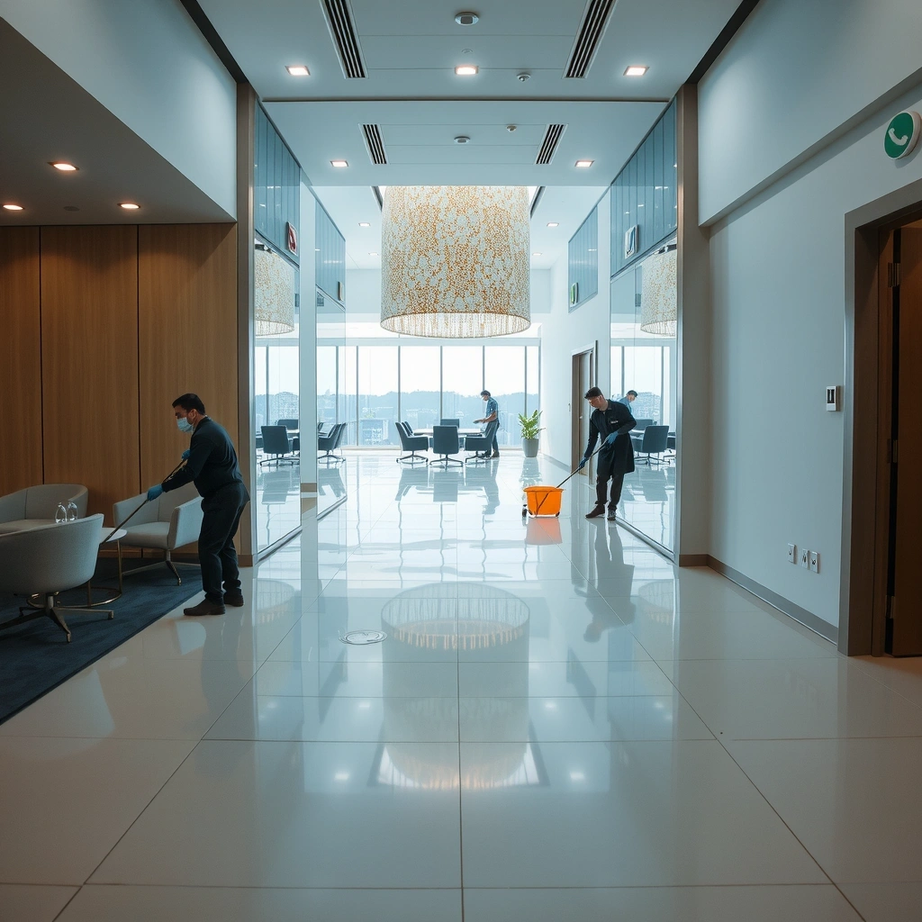 Commercial office cleaning services in Davao City business district